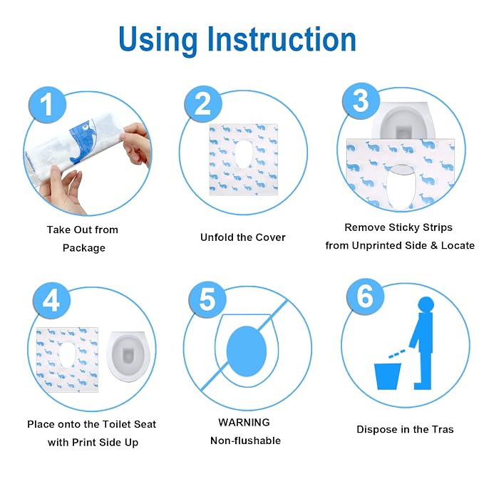 41 Pack Toilet Seat Covers Disposable, Extra Large Disposable Toilet Seat Covers - Image 9