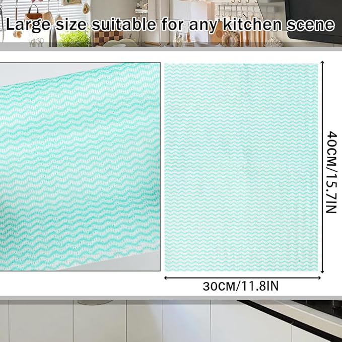 100 Count Disposable Cleaning Towels and Dish Cloths, Super Absorbent Dishcloths - Image 2
