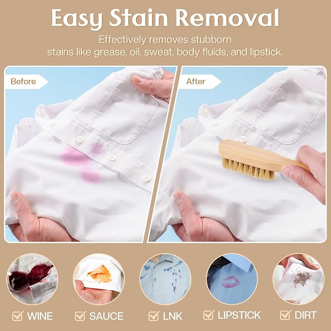 3 Pcs Wood Laundry Stain Brush Stain Remover Brushes - Image 4