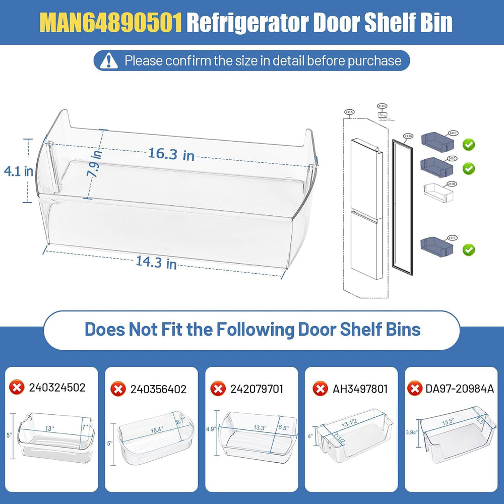 UPGRADED MAN64890501 Refrigerator Door Shelf Bin Compatible With LG