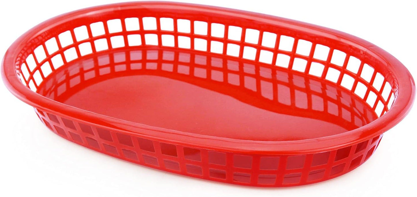 New Star Foodservice Fast Food Baskets, 10.5 x 7 Inch, Set of 12, Red