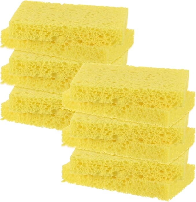 12-Pack Kitchen Sponges, Condense Eco Cellulose Non-Scratch Scrub Heavy Sponge by MMETERXITY
