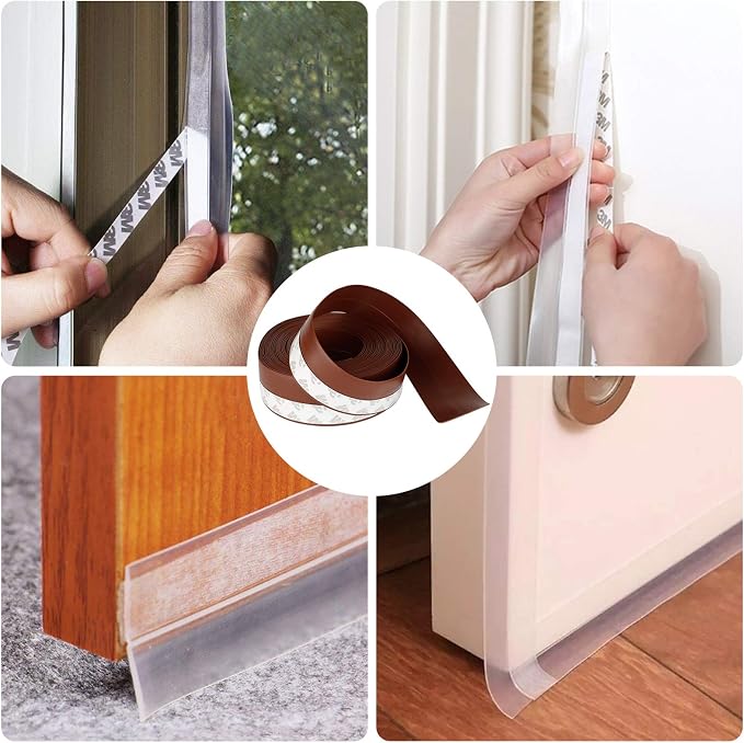 Door Weather Stripping Doors Seal Strip, 26 FT Silicone Sealing Tape - Image 7