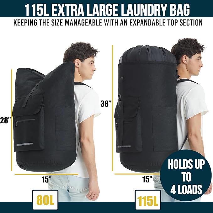 Laundry Bag Extra Large 115L, Laundry Backpack Bag, Laundry Bags Extra Large - Image 2