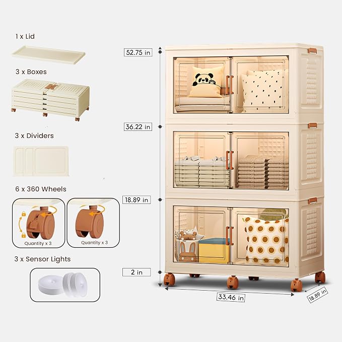 568QT/141Gal 3 Layer Stackable Storage Bins - Image 2