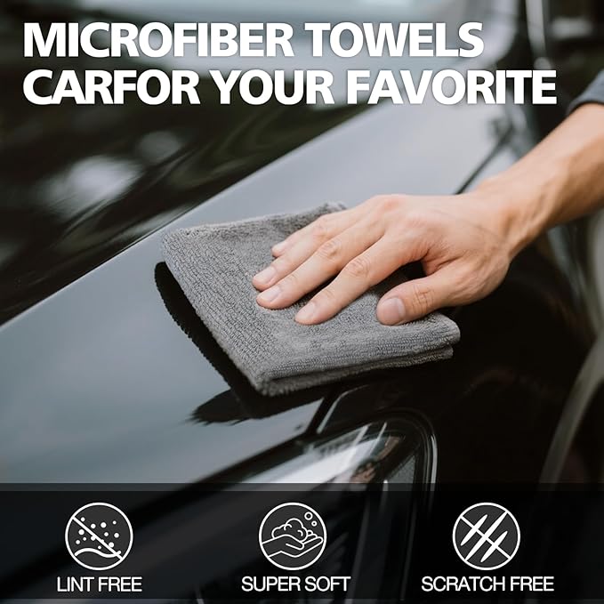 Microfiber Cleaning Cloth 12 Pack, 12.6 x 12.6 inch Microfiber Towels - Image 2