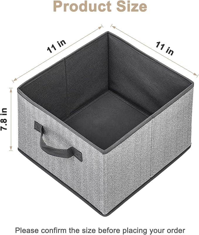 Storage Baskets, 11-Inch Woven Fabric Bins, Storage Cubes - Image 2
