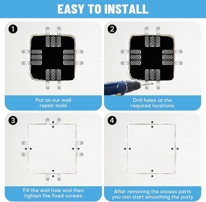Drywall Repair Clips, 20 Pack Stainless Steel Wall Patch Kit - Image 4
