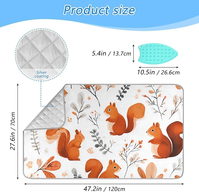 Squirrels and Fall Leaves Ironing Mat - Image 2