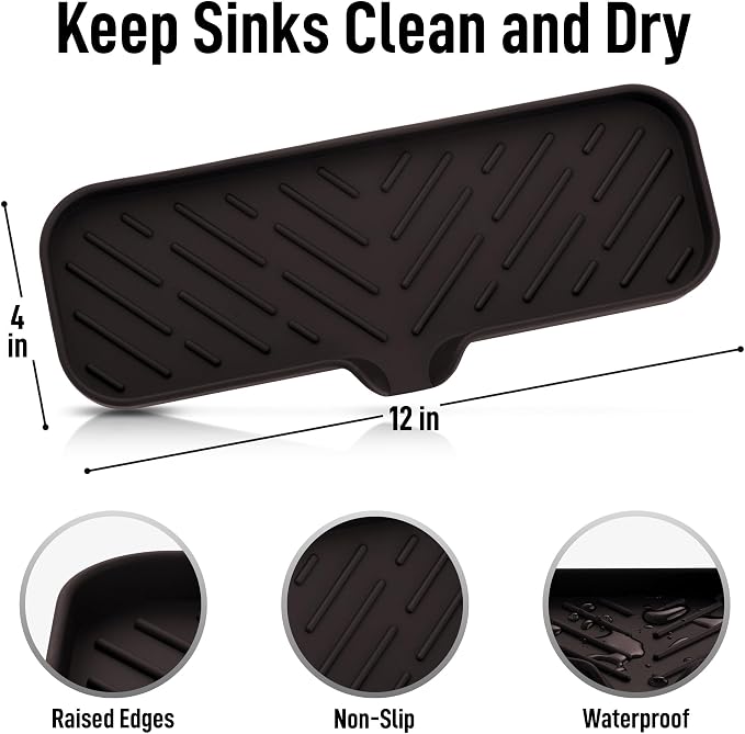 Zulay Kitchen Large Silicone Sponge Holder – Flexible Sink Organizer Tray - Image 4