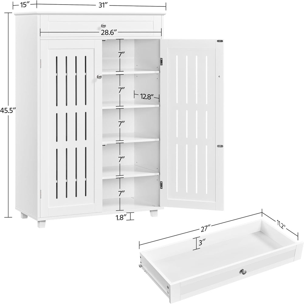 Yaheetech 5-Tier Shoe Storage Cabinet with Doors for Entryway, White
