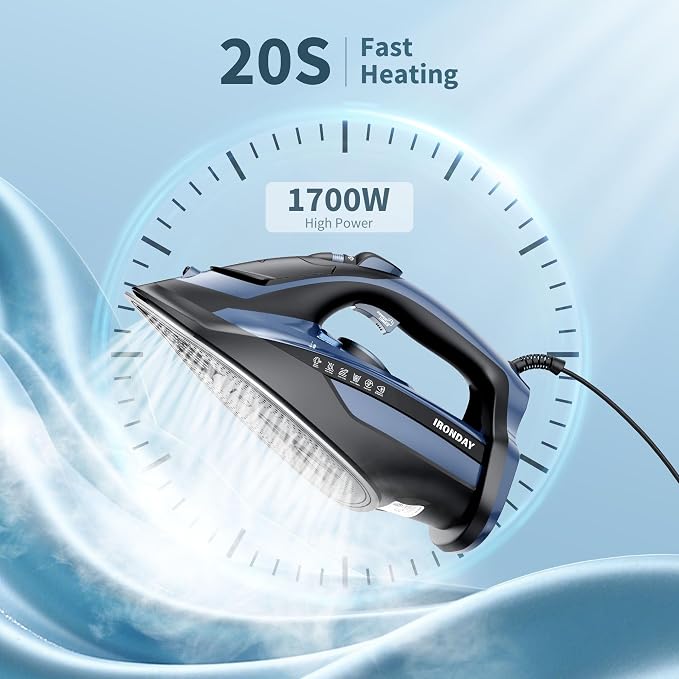 Steam Iron for Clothes Fast Heating, 1700W Iron Precision - Image 4