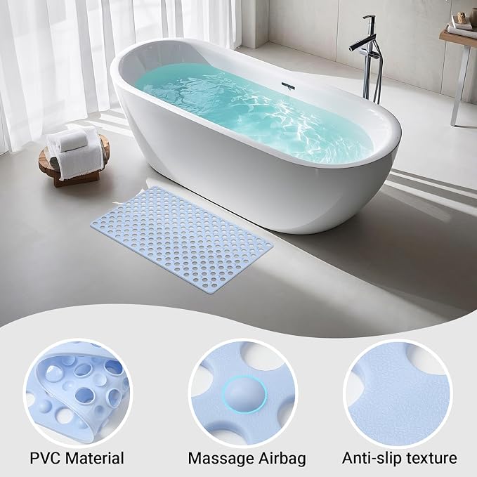 Non Slip Bathtub Mat and Shower Mat 31x17 inch, Bath Mat - Image 4