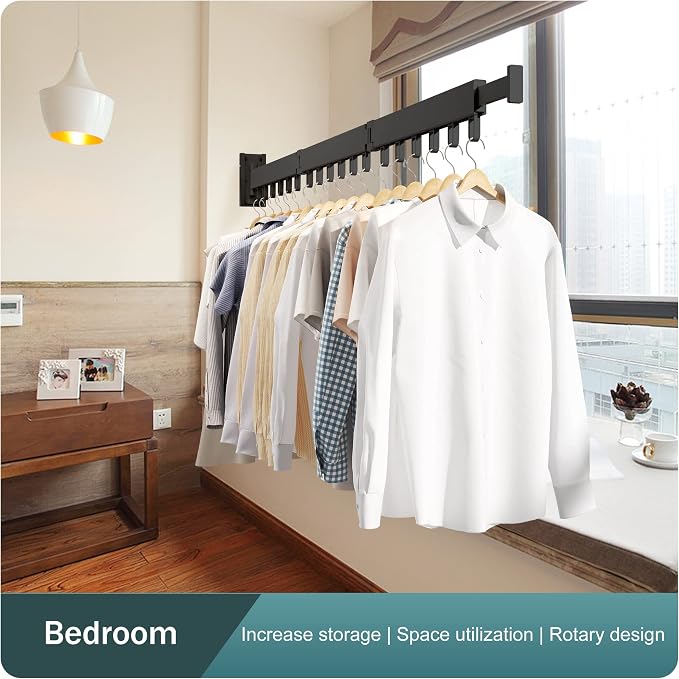 Clothes Drying Rack, Laundry Drying Rack, Clothes Rack Wall Mount, Wall Mounted - Image 9