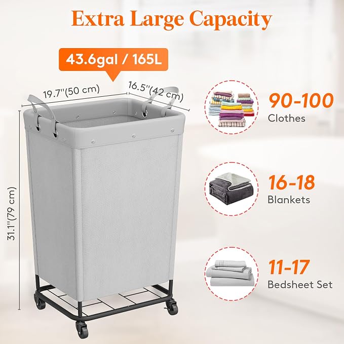 Lifewit 165L Laundry Basket - Image 2