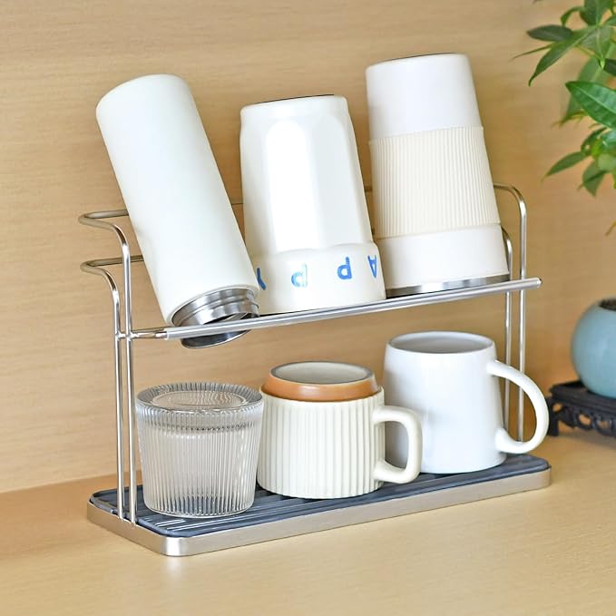 Bottle & Cup Drying Rack with Drain Tray by XHKDSYMC