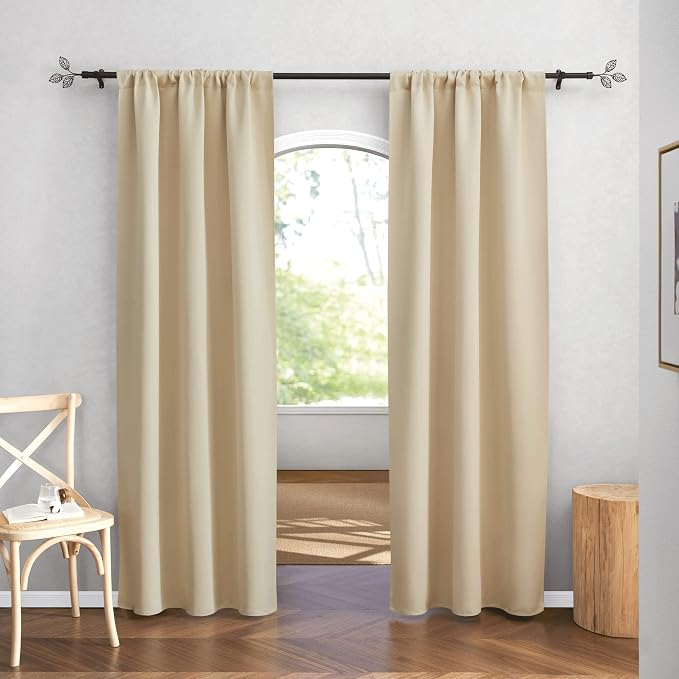 RYB HOME Blackout Curtains 84 inches Long 2 Panels Set - Image 2
