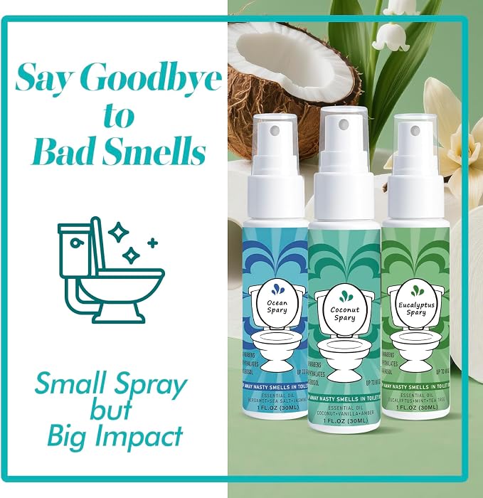 Toilet Spray for Poop 3 Pack, Travel Size Variety, Bathroom Odor Eliminator - Image 3