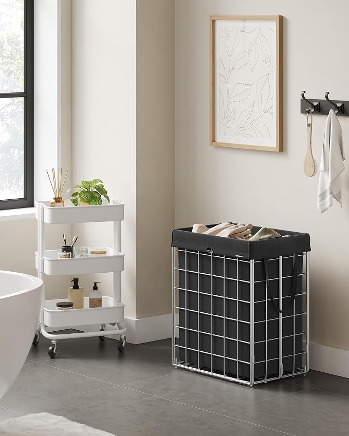 SONGMICS Laundry Hamper, 23.8 Gal. Laundry Basket, Collapsible Clothes Hamper - Image 3