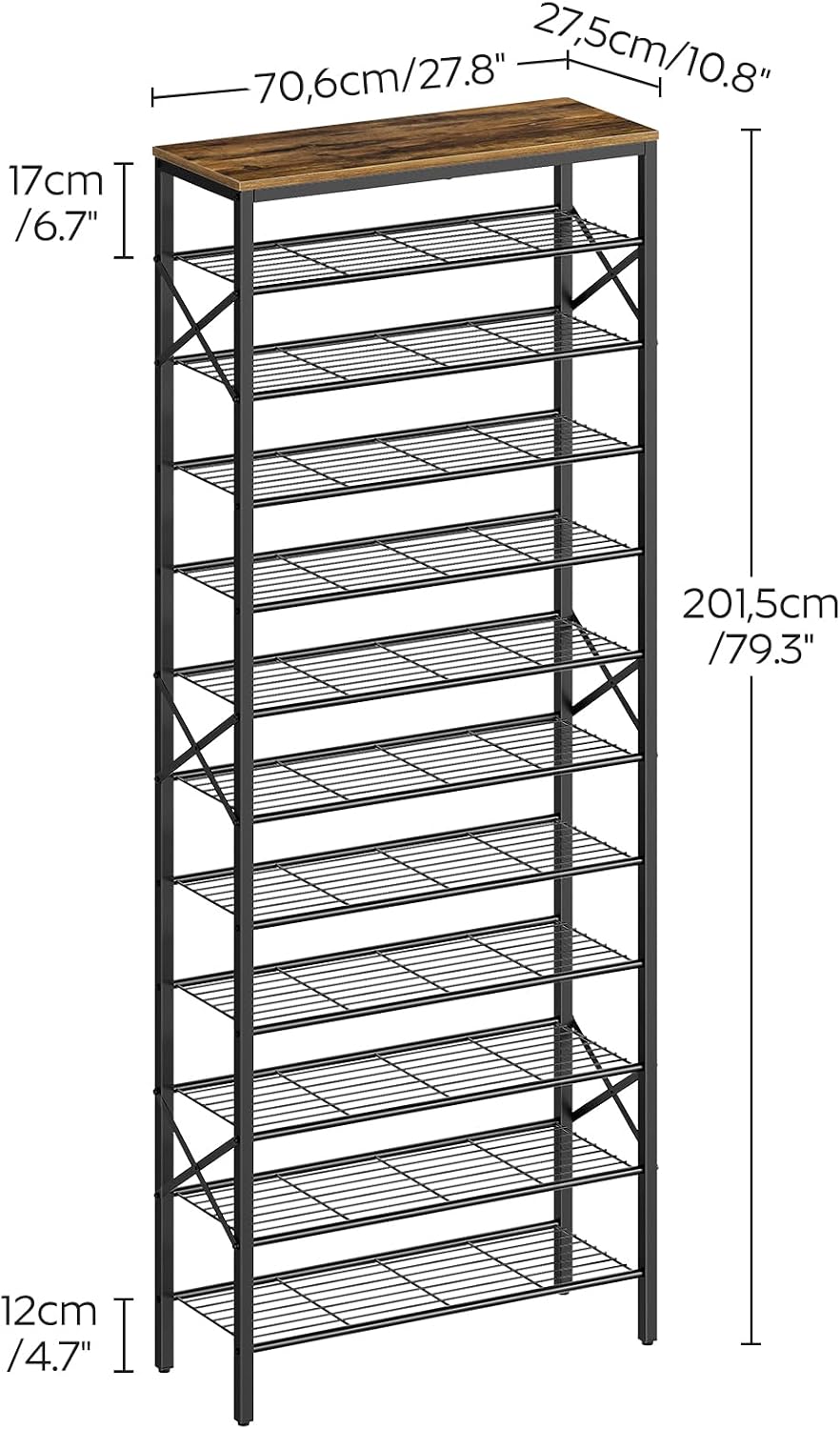 YATINEY 12 Tier Shoe Rack, Large Capacity Shoe Storage Organizer Holds 48 Pai...
