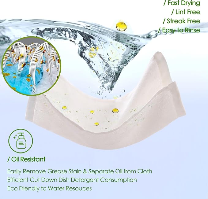 Dish Cloths 6 Pack, 10x14 inch Small Kitchen Washcloths - Image 2