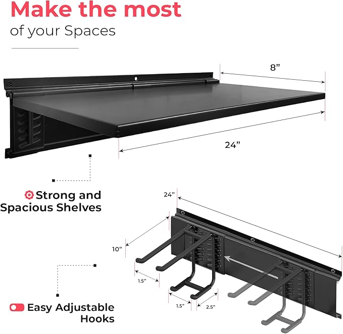 Heavy-Duty Garage Wall Storage System | Wall Mounted Tool Organizer Rack - Image 4