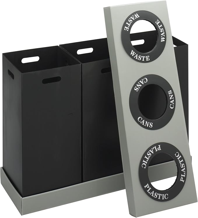Safco Trash Can Recycle Bin Combo, 28 Gallon Each, At Your Disposal Recycling - Image 5