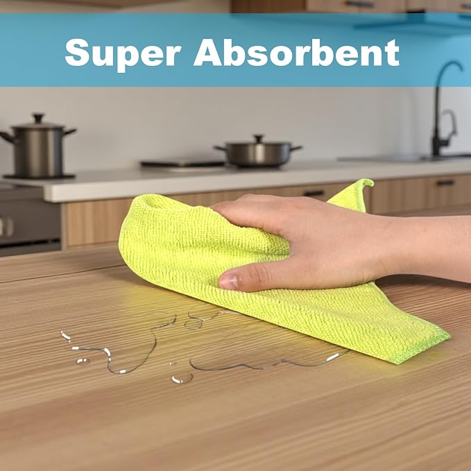 Microfiber Cleaning Cloths, 15 Pack Cleaning Rags, Wet and Dry Use Cleaning - Image 4