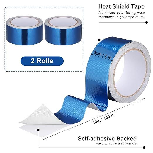 Zonon 2 Rolls Aluminum Foil Tape Heat Shield Tape Barrier Adhesive Reflective - Image 4