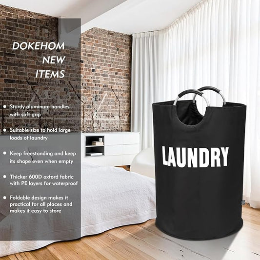 DOKEHOM 160L XX-Large Laundry Basket, Collapsible Laundry Bag, Foldable Laundry - Image 2