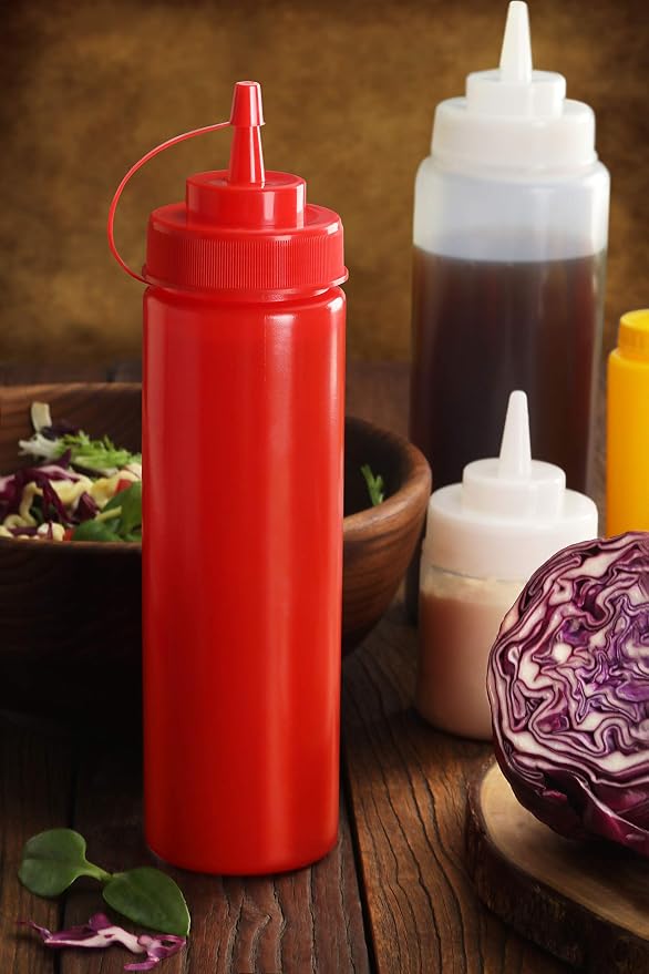 New Star Foodservice 533746 Squeeze Bottles, Wide Mouth, 32 oz - Image 3