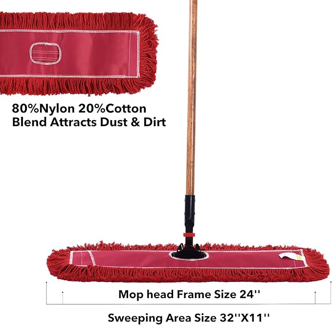 Matthew Cleaning 24'' Industrial Strength Cotton Dust Mop Refill Washable - Image 6