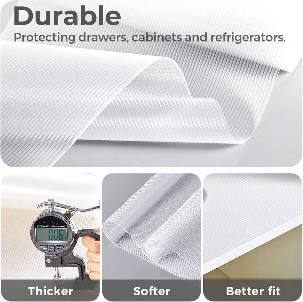 100% EVA Shelf Liner Waterproof Non Adhesive, 12" x 360", Ribbed