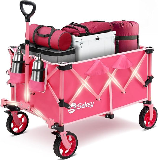 Sekey Pink Collapsible Foldable Wagon by Sekey