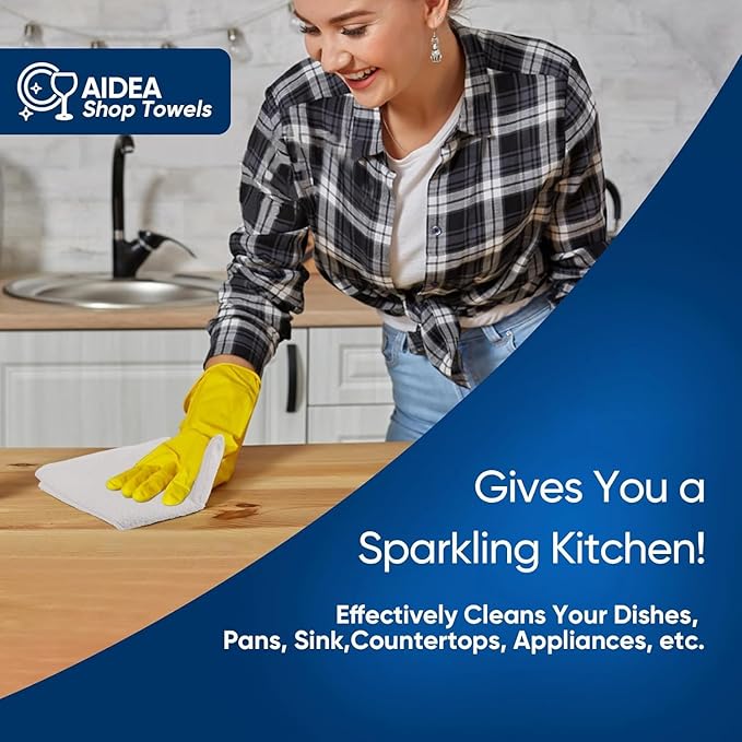 AIDEA Microfiber Cleaning Cloth White-100PK, Absorbent Cleaning Rags, - Image 5