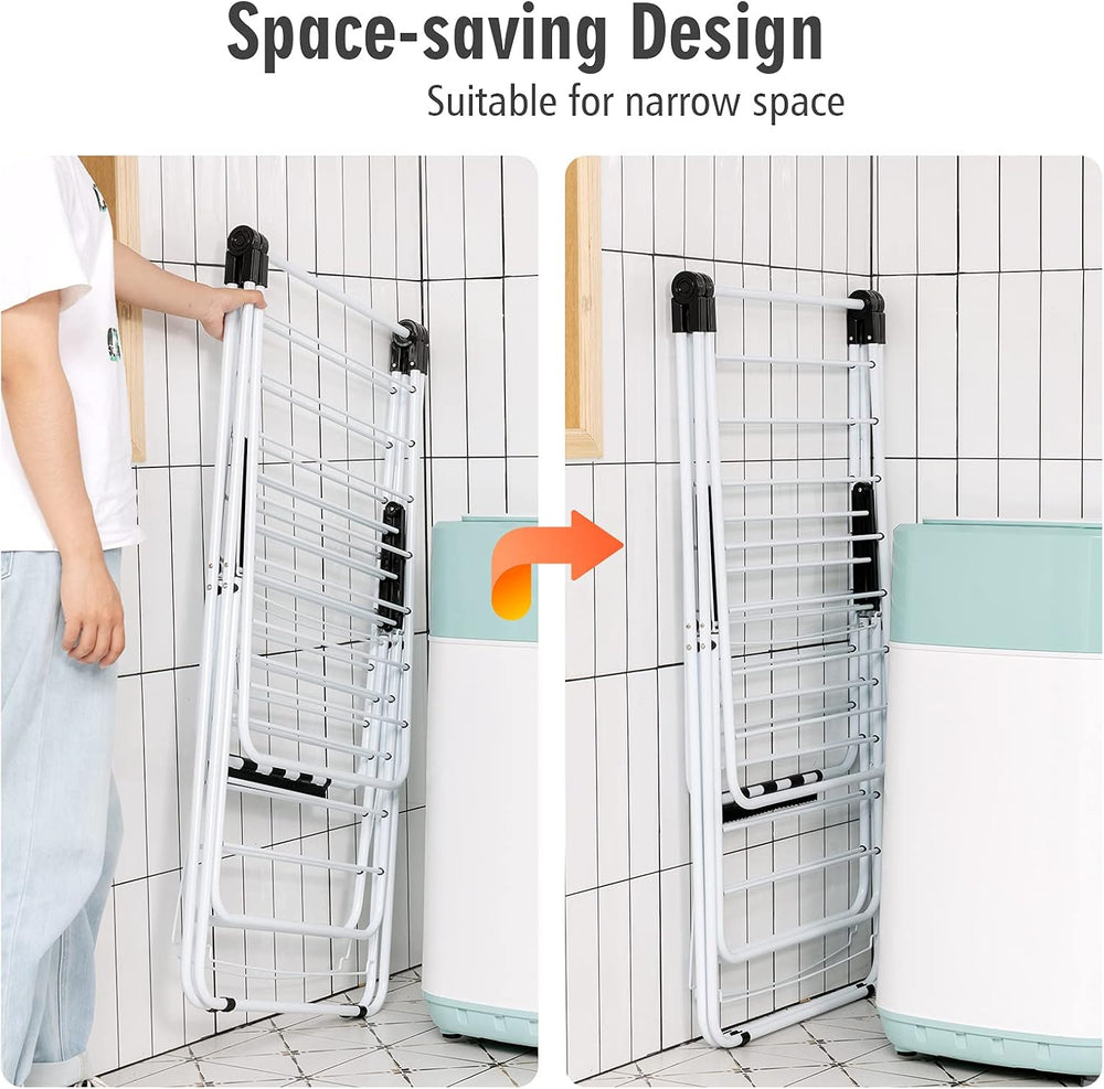 Nightcore 2-Layer Clothes Drying Rack, Aluminum Drying Rack with Adjustable H...