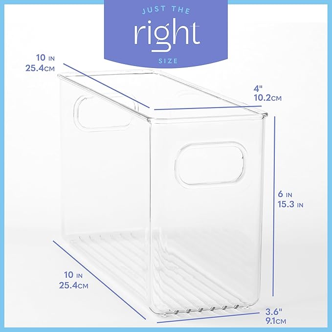 Plastic Food Storage 4 Pack Clear Container Bin - Image 3