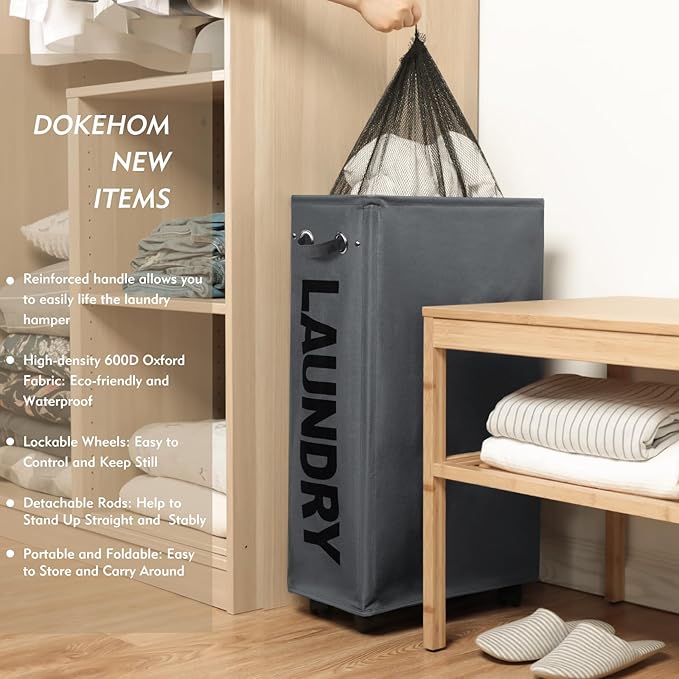 DOKEHOM 29-Inches Enlarged Slim Laundry Basket - Image 2