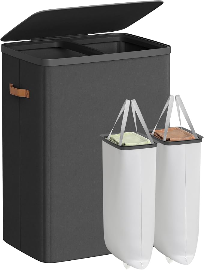 SONGMICS Laundry Basket, 44.9 Gal. Laundry Hamper, 2 Compartments, Easy Assembly by SONGMICSbySONGMICSHOME