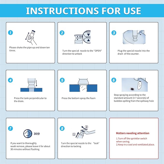 Drain Cleaner, Foaming Drain Cleaner and Deodorizer, Sink Cleaning Foam - Image 5