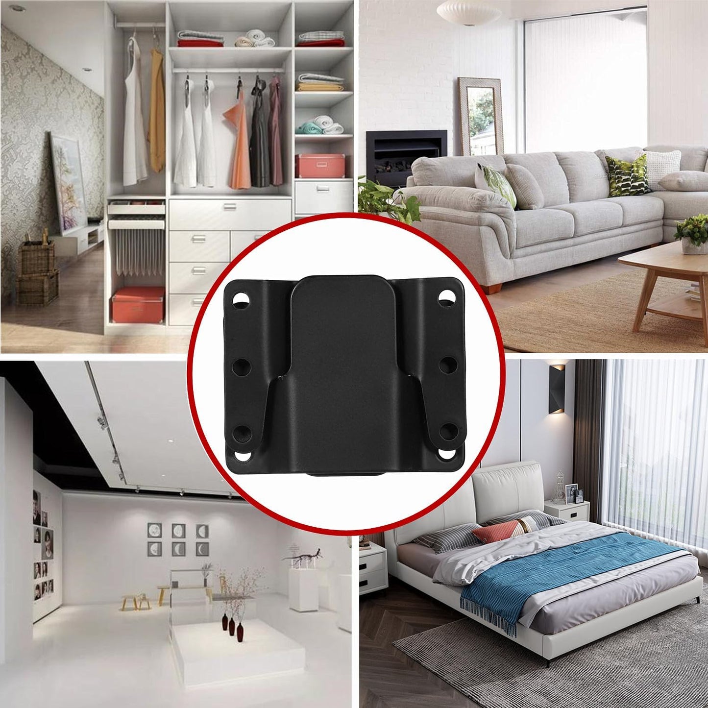 Universal Sectional Sofa Interlocking, 8 Pieces Metal Couch Clips Sofa Connectors Bracket Furniture Connectors with Screws, 4 Sets