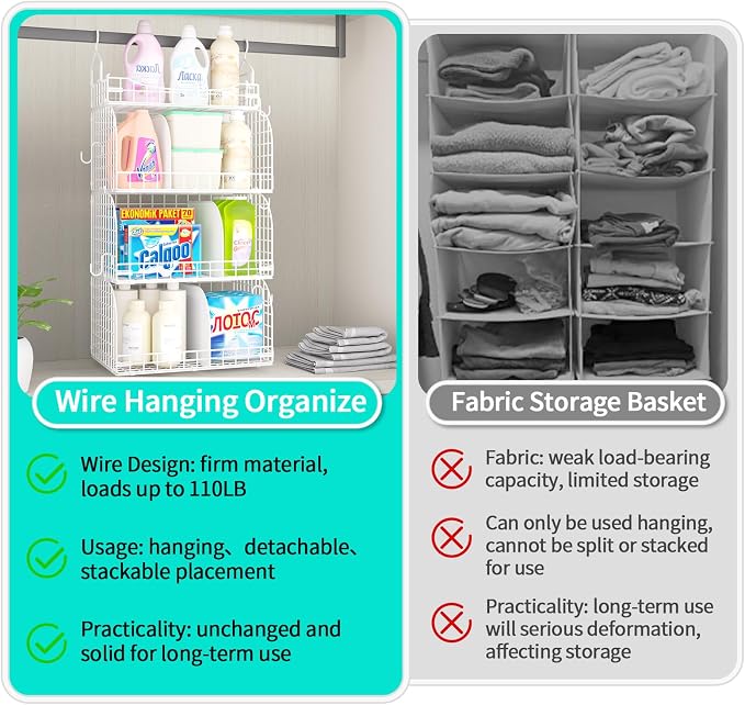 HapiRm Hanging Closet Organizer Storage - Image 7