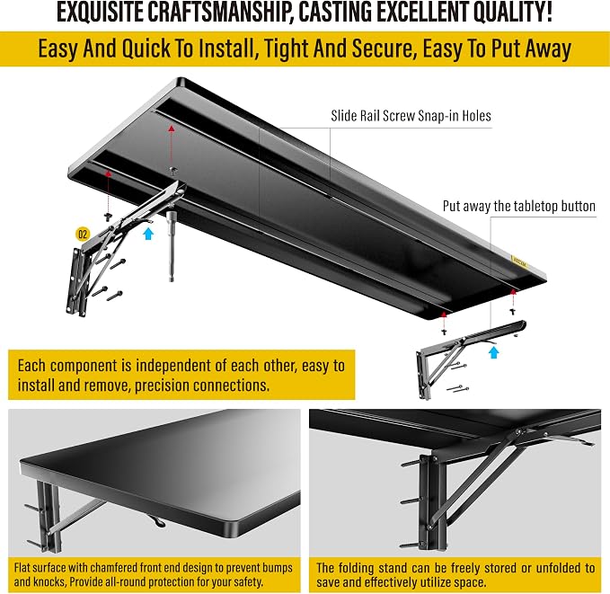 1.2x3ft Adjustable Rail Type Folding Storage Rack Shelf, Suitable - Image 5
