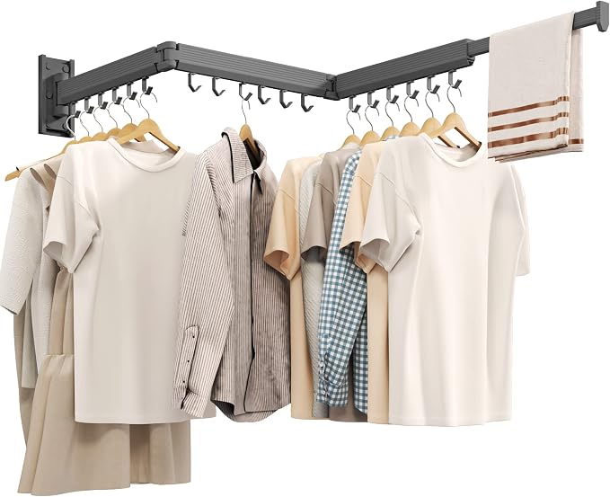 Wall Mounted Clothes Drying Rack, Laundry Drying Rack Wall Mount, Clothes Hanger by Unknown