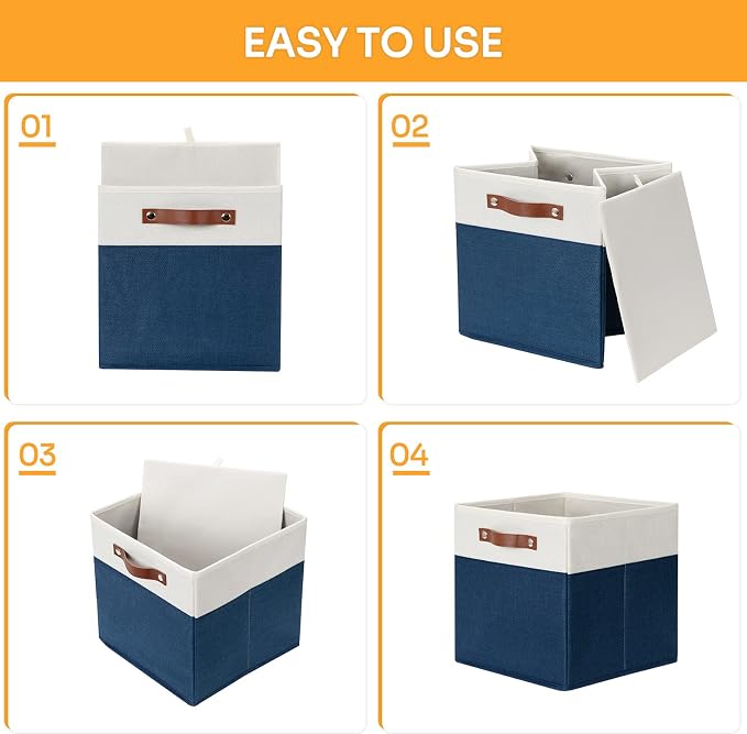 DULLEMELO 12 inch Cube Storage Bins, Gift Baskets Empty - Image 7