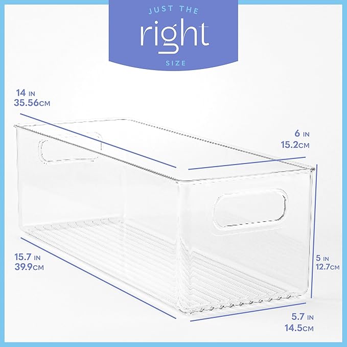 Plastic Food Storage 2 Pack Clear Container Bin - Image 3