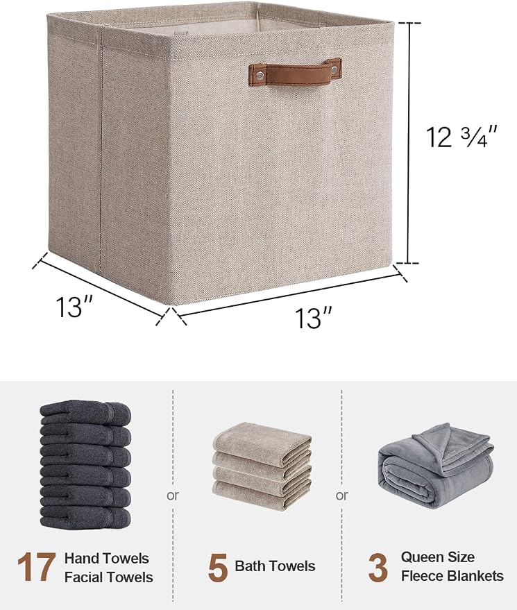 StorageWorks 13x13 Inches Storage Cube, Fabric Storage Bins - Image 2