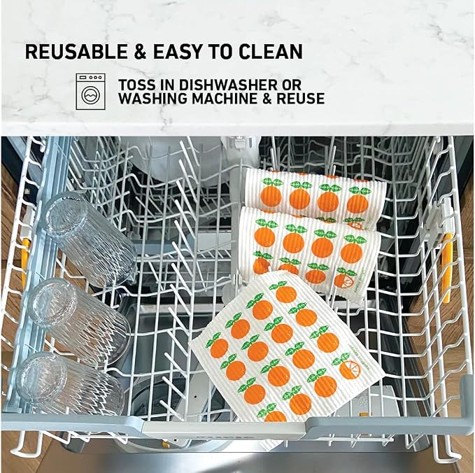 Nordhus Design Swedish Dishcloths, 5 Pack Oranges, Made in Sweden - Image 5
