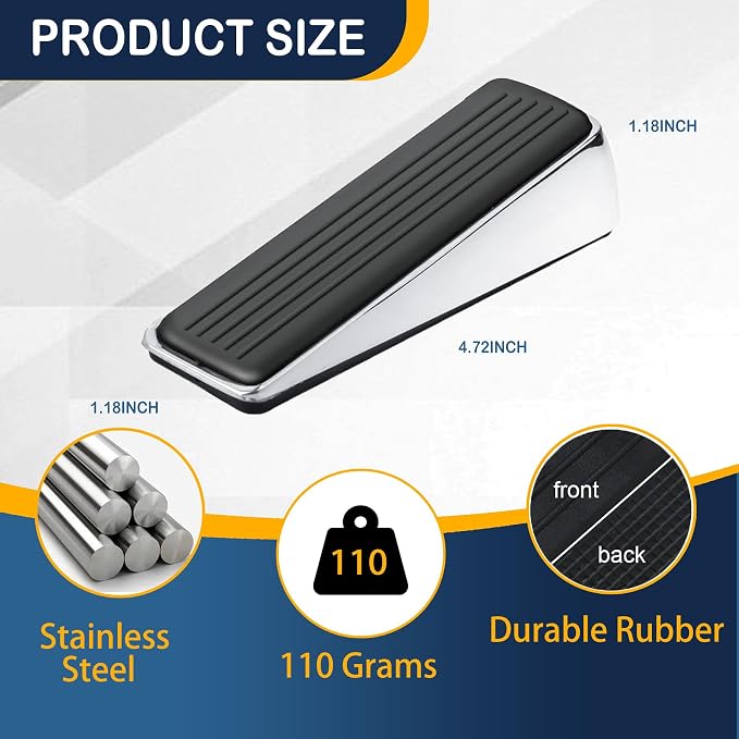 Strongest Door Stopper for Bottom of Door, Heavy Duty Door Stop Wedge Made of - Image 4