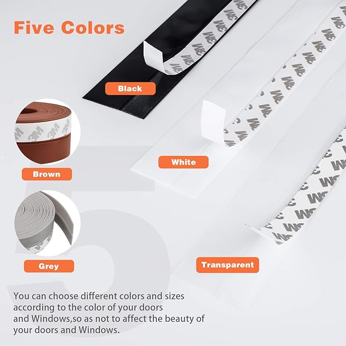 26 Feet Silicone Seal Strip, Weather Stripping Seal Tape - Image 4